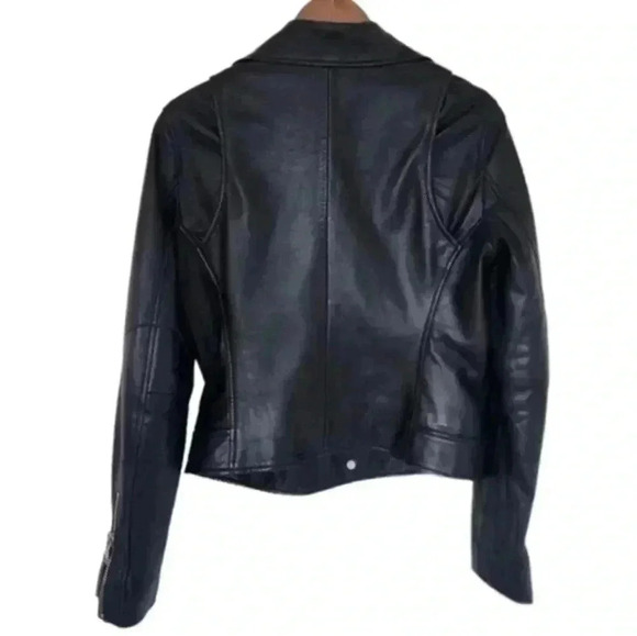 Aritzia Talula Hendrix Leather Jacket Biker  Black Silver Hardware Women's Med - Picture 5 of 16